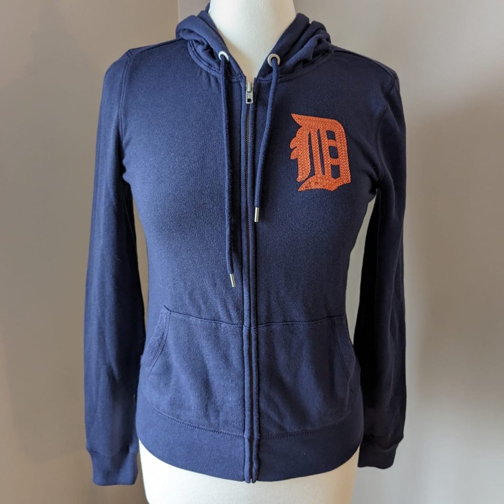 MLB Detroit Tigers Victoria's Secret Pink navy blue zip hoodie sweathirt NWT